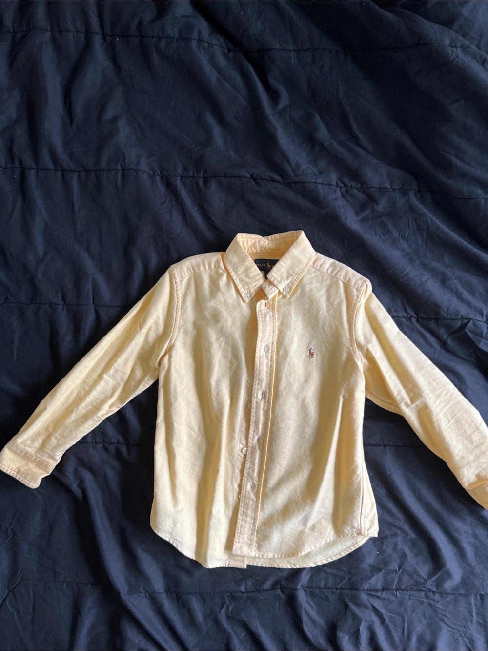Ralph Lauren Light Yellow Long-Sleeve Button-Down Shirt - Kids